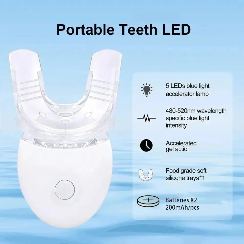 TEETH WHITENING LED CURING LIGHT KIT WITH MOLDABLE DENTURE GELS