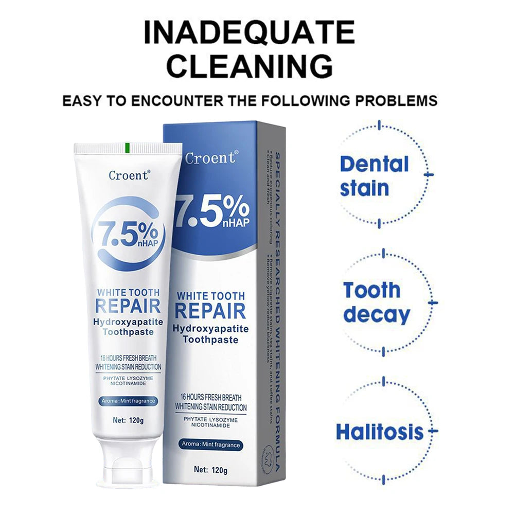 HYDROXYAPATITE TOOTHPASTE, WHITENING TOOTHPASTE, INTENSIVE STAIN REMOVAL