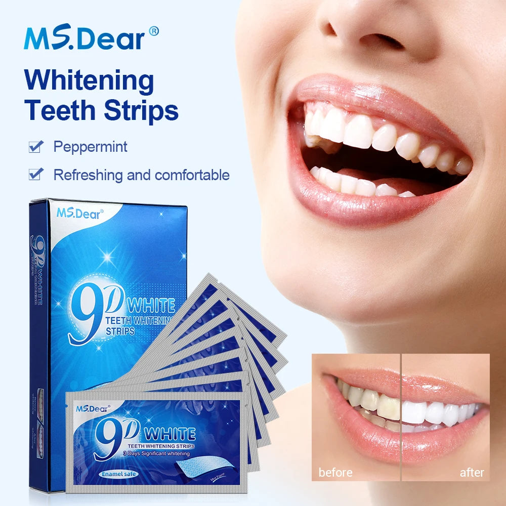 ✅ 9D WHITENING TEETH STRIPS – MINT-FRESH SMILE ✨