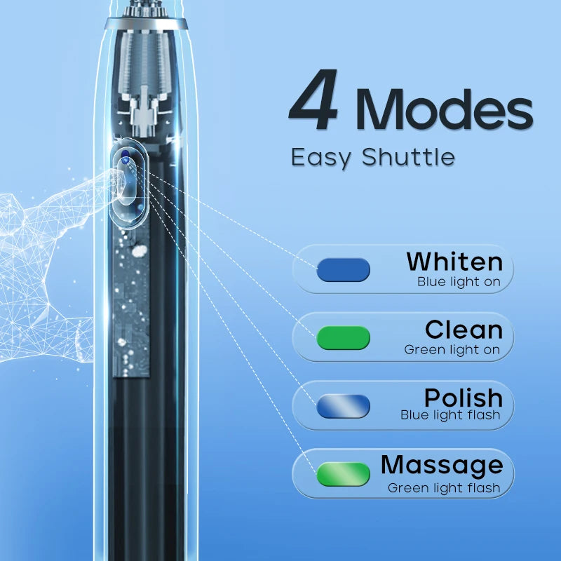 SEAGO SONIC ELECTRIC TOOTHBRUSH RECHARGEABLE 4 MODES