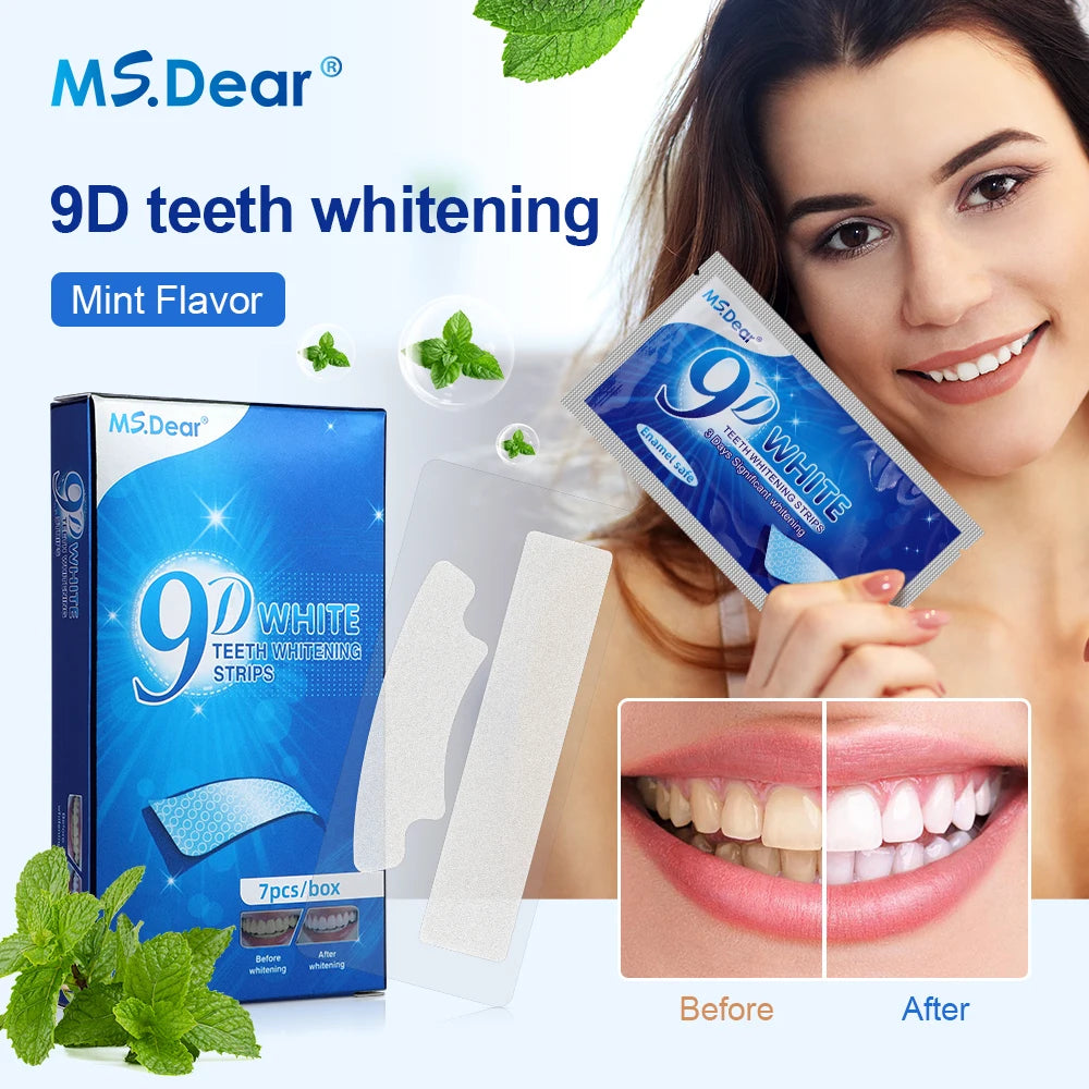 ✅ 9D WHITENING TEETH STRIPS – MINT-FRESH SMILE ✨